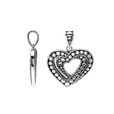 AP-6345-S Sterling Silver Heart Shape Pendant With Plain Silver Jewelry Bali Designs Inc